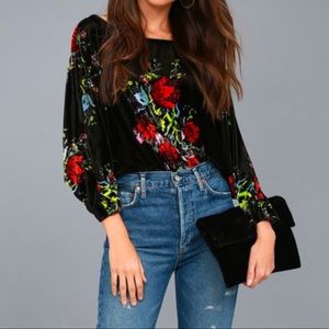 Free People “Velvet Slouchy Babe Bodysuit medium